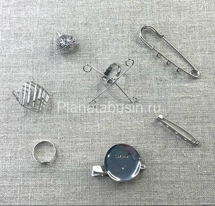 Основы для брошей, колец, колье, брелоков, заколок, ловушки для бусин (Китай)