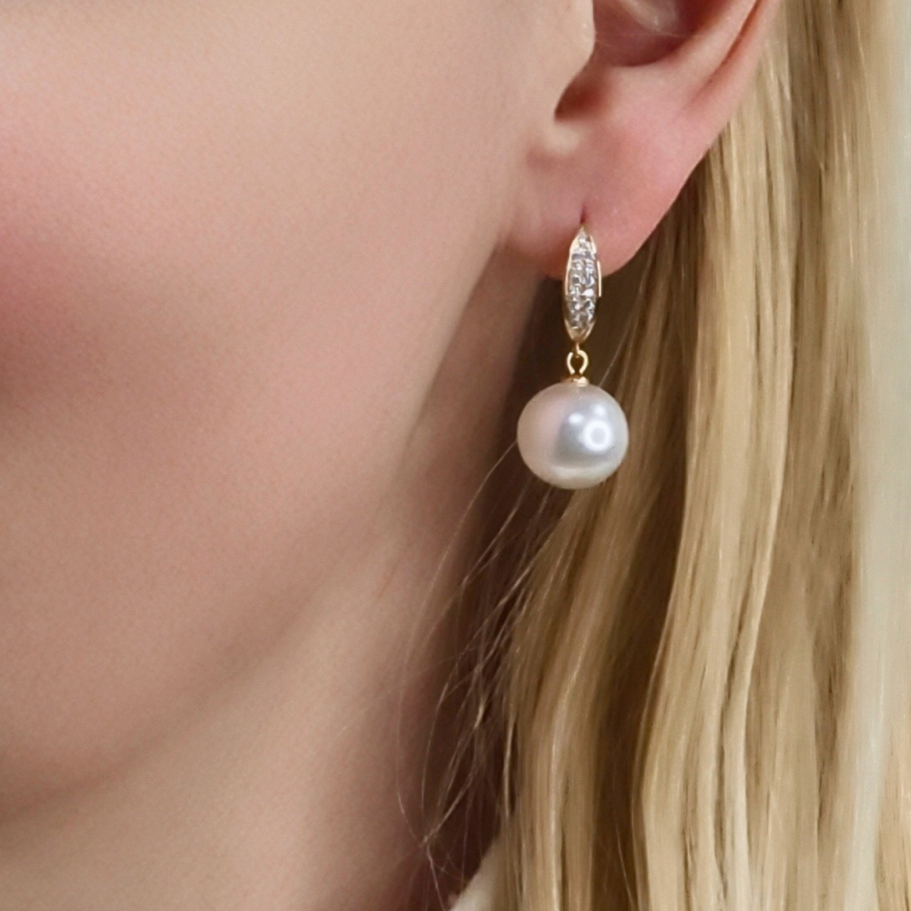 Серьги Fiore Luna WHITE PEARL ABE25386-02 G