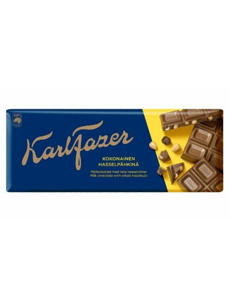 Шоколад молочный Fazer с цельным лесным орехом 200 г x 2 шт