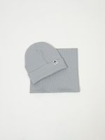 Комплект трикотажный шапка и снуд "Серый"