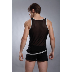 Мужская майка в сетку черная SuperBody Black 5467