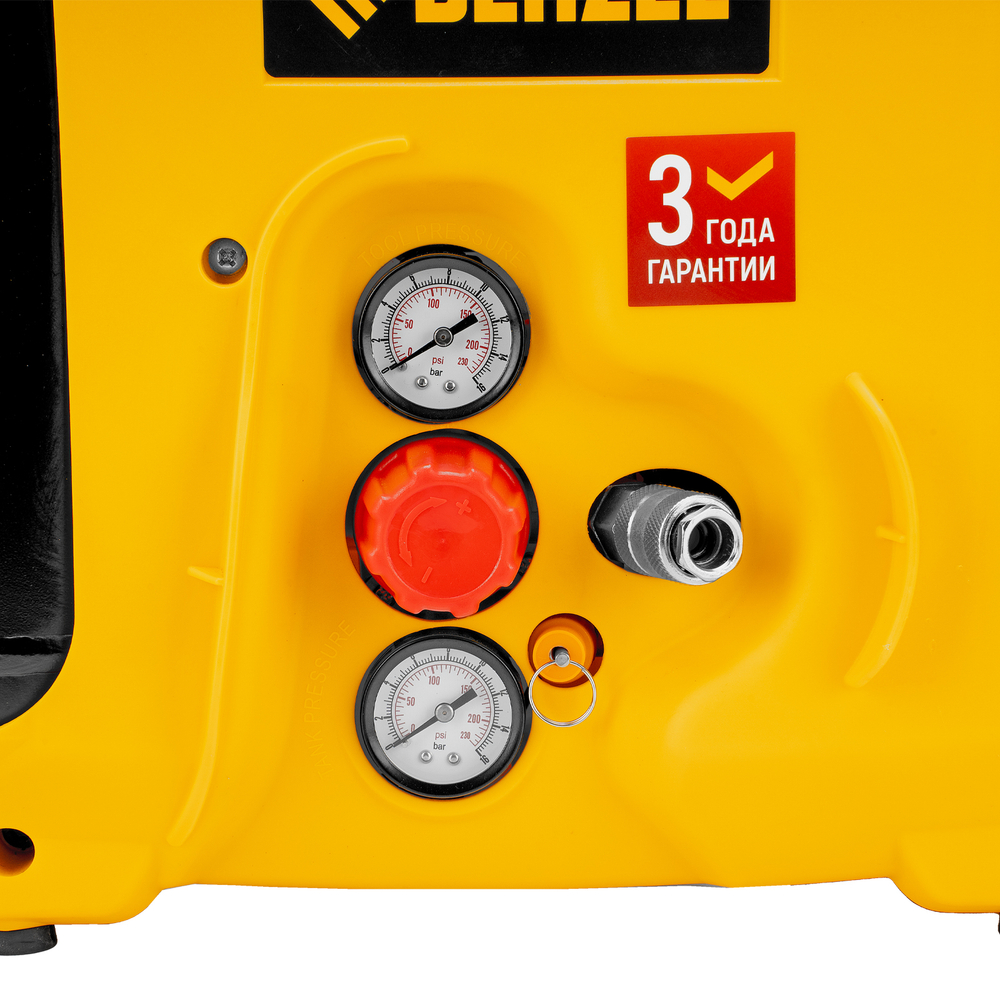 Компрессор воздушный DL1300, 10 бар, 1,3 кВт 180 л/мин 5 л, с набором аксессуаров Denzel