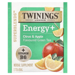 Twinings, Superblends ™, Energy + зеленый чай, цитрус и яблоко, 16 чайных пакетиков, 29 г (1,02 унции)