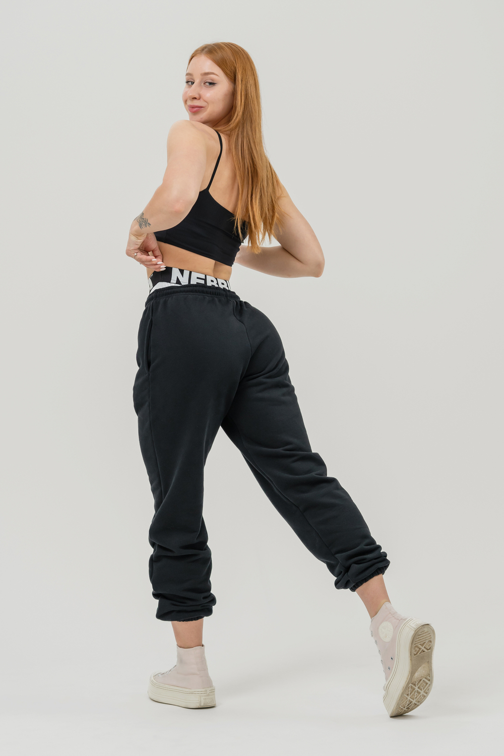 СПОРТИВНЫЕ GYM SWEATPANTS MUSCLE MOMMY 623 ЧЕРНЫЕ