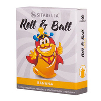 Стимулирующий презерватив-насадка Sitabella Roll & Ball Banana 1424