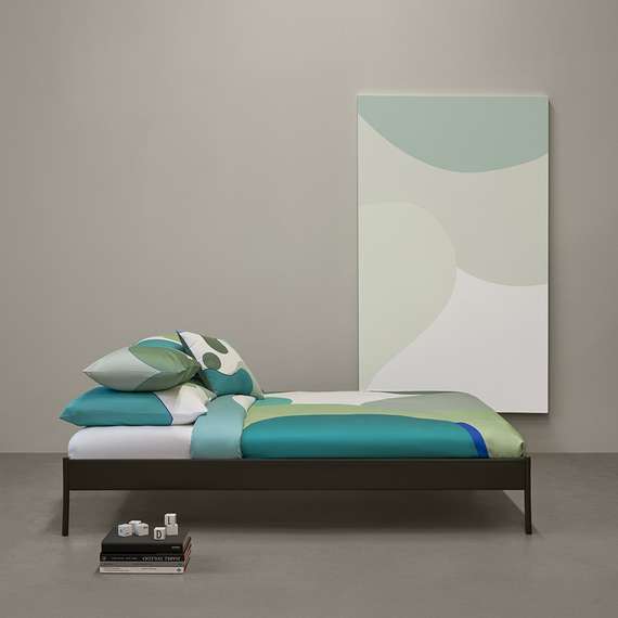 Набор из двух наволочек из сатина  мятного цвета с авторским принтом Freak Fruit, 70х70 см