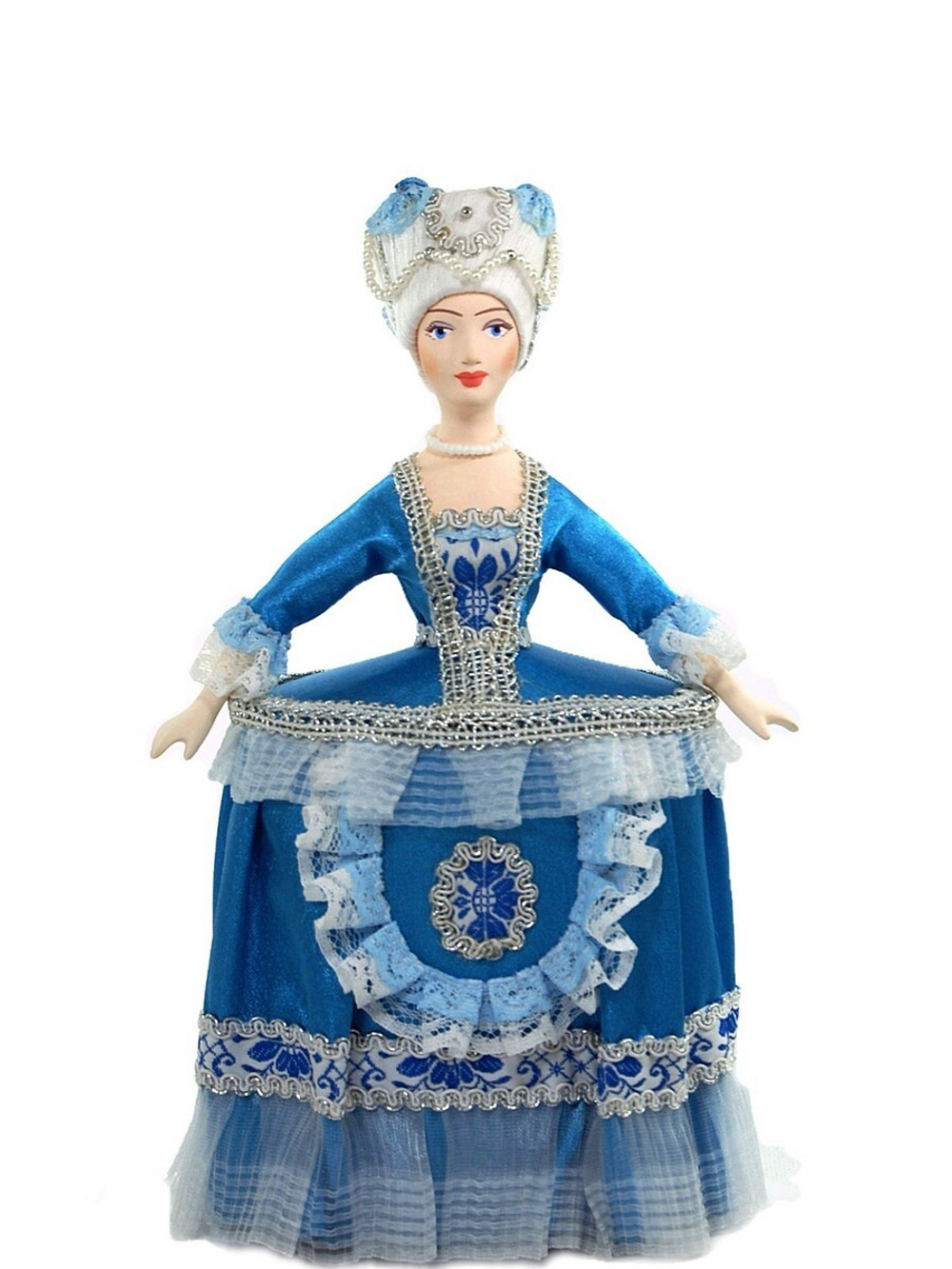 Кукла коллекционная Потешного промысла Шкатулка-футляр в костюме придворной дамы 18в. Европа