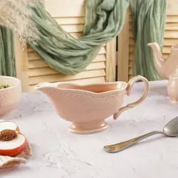 Соусник 390 мл 18,5*8,2 см h9,5 см с ручкой фарфор Aristocrat Peach Tea Noble [1]