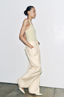 ZARA ХЛОПКОВЫЙ ТОП С ПУГОВИЦАМИ, СВЕТЛЫЙ ХАКИ