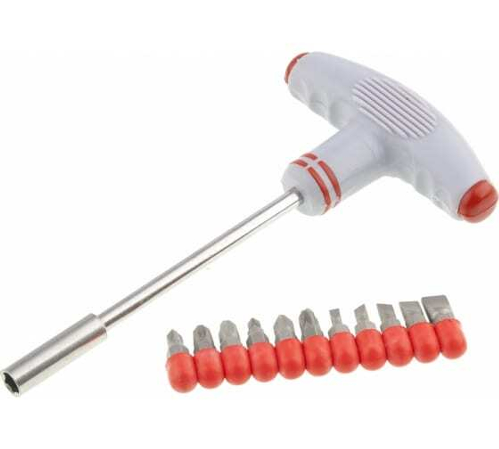 ОТВЕРТКА MATRIX С Т-ОБРАЗНОЙ РУЧКОЙ И НАБОРОМ БИТ 11ШТ 11567