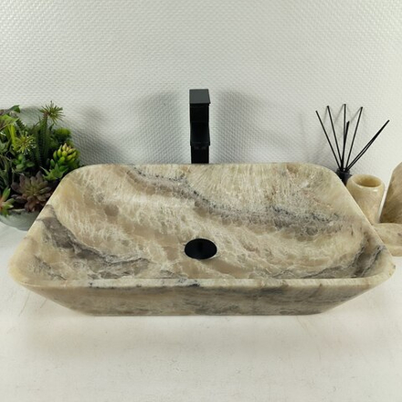 Раковина из оникса Rectangle Big Grey EO-64613 60*40*13 0203
