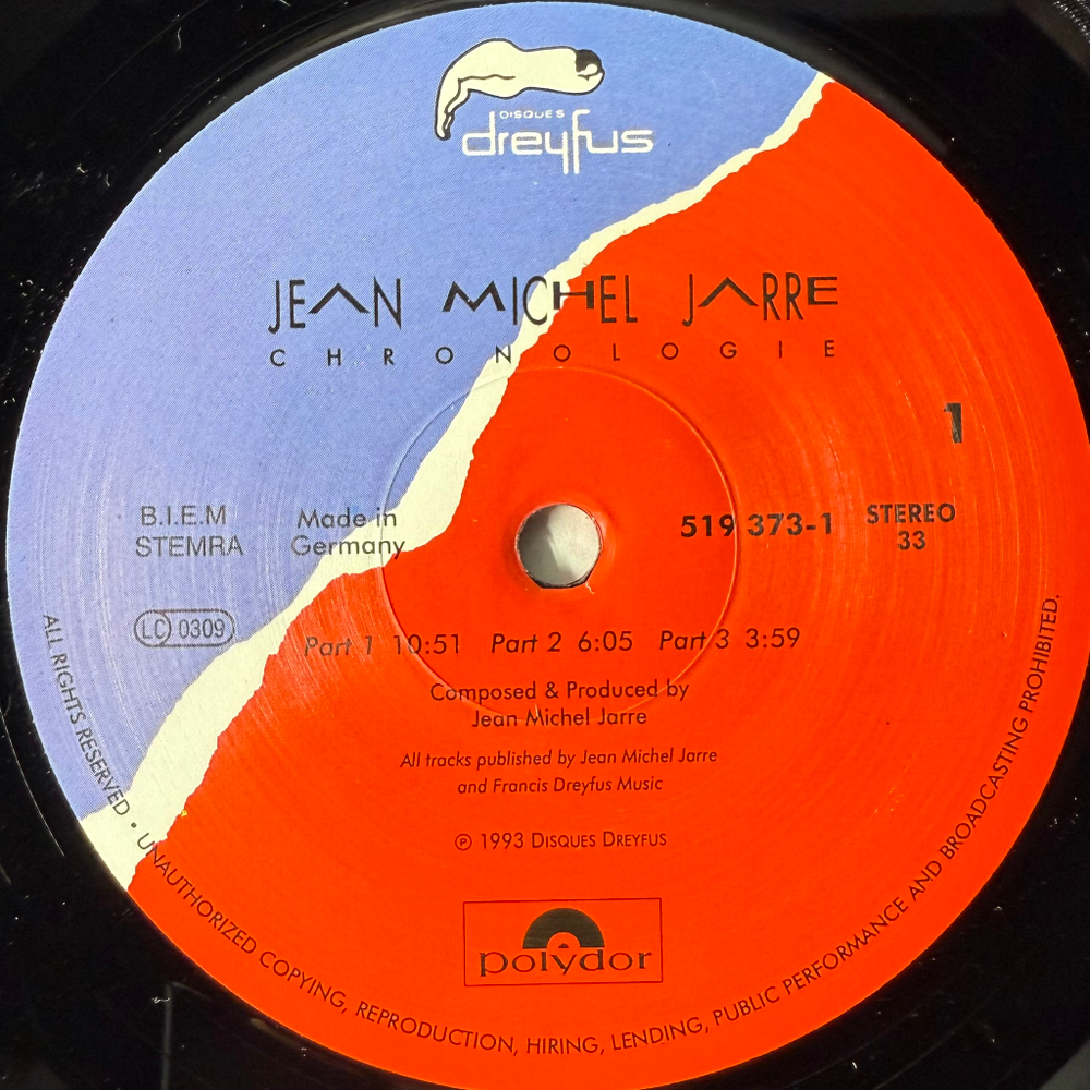 Jean Michel Jarre ‎– Chronologie (Германия 1993г.)