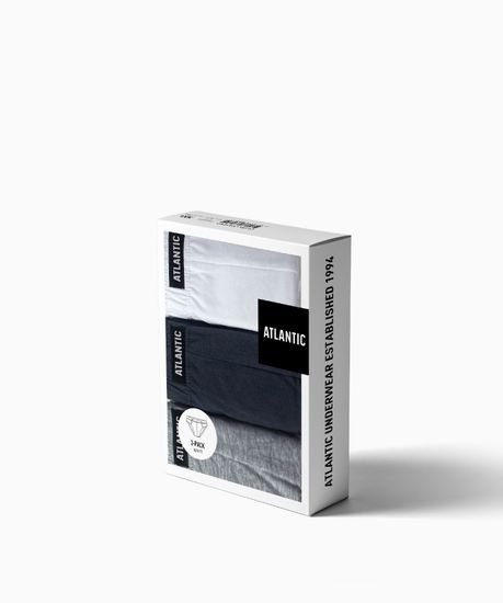 Мужские трусы (3шт) слипы спорт Atlantic 3BMP-322, белый+серый+графит