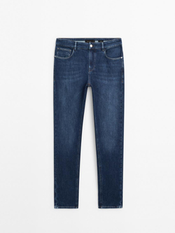 Massimo Dutti Джинсы облегающего кроя из смесового хлопка, индиго