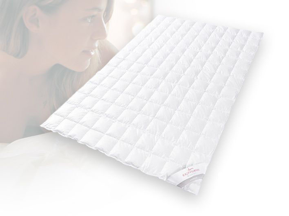 Одеяло пуховое лёгкое 200х200 Kauffmann Премиум Тенсел Сильвер Протекшн Австрия