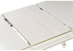 Деревянный стол Леджер 130(170)х75х77 слоновая кость / патина золото