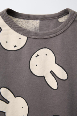 ZARA ФУТБОЛКА С ПРИНТОМ MIFFY ©, АНТРАЦИТОВО-СЕРЫЙ