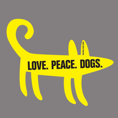 Наклейка на машину LOVE PEACE DOGS Шарик