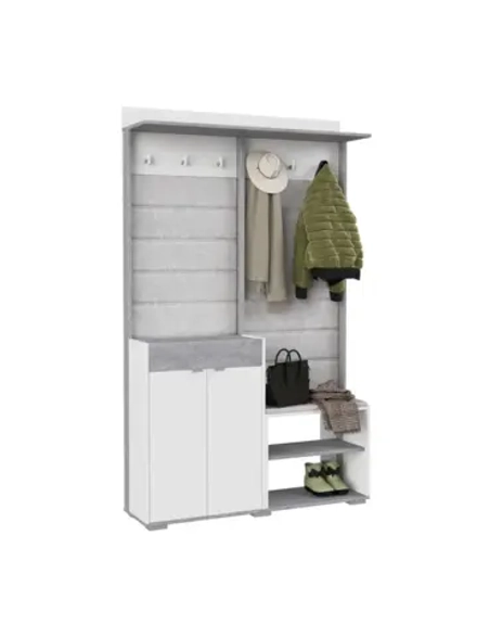 Прихожая с вешалкой Белое сияние 120х32х196