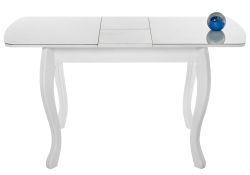 Стеклянный стол Бриллиант 110(140)х68х76 белый