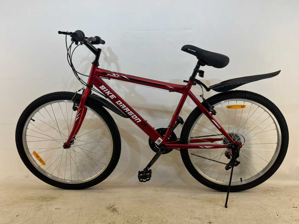 Велосипед Bike Dragon 26" 21скор (ст.рама,SunRun, Жесткая вилка, тормоз V-brake) BD-1-26-3 красный