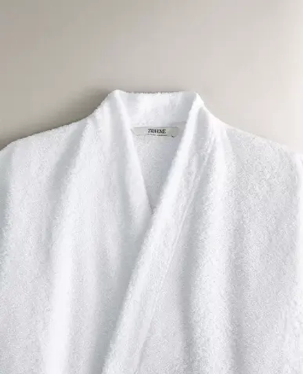 ZARA HOME ХЛОПКОВЫЙ ХАЛАТ, БЕЛЫЙ