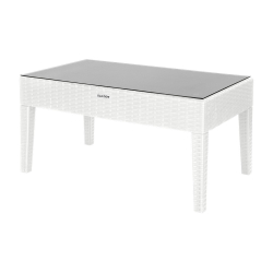 Комплект с диваном и прямоугольным столиком "RATTAN" от Ola Dom. Цвет: Белый.