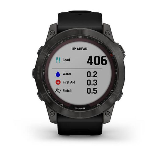 Часы Garmin Fenix 7X Sapphire Solar, карбоново-серый DLC титан с черным силиконом 010-02541-11