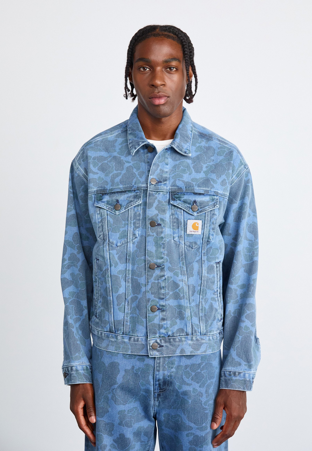 Carhartt WIP HELSTON - Джинсовая куртка - Белый