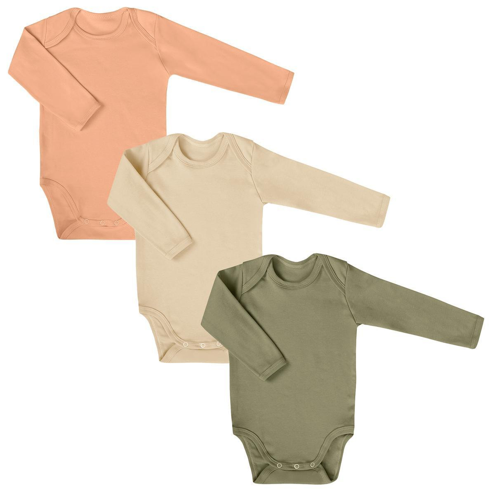 Набор боди длинный рукав без кнопки (3шт), р.р. 68, цв. в ассорт., (Аmoteks)