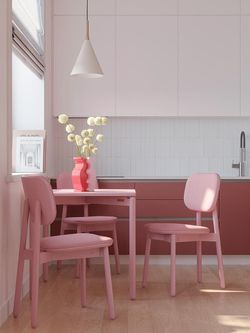 Стол обеденный Saga, 75х75 см, розовый
