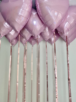 Шары сердца розовые под потолок №2849