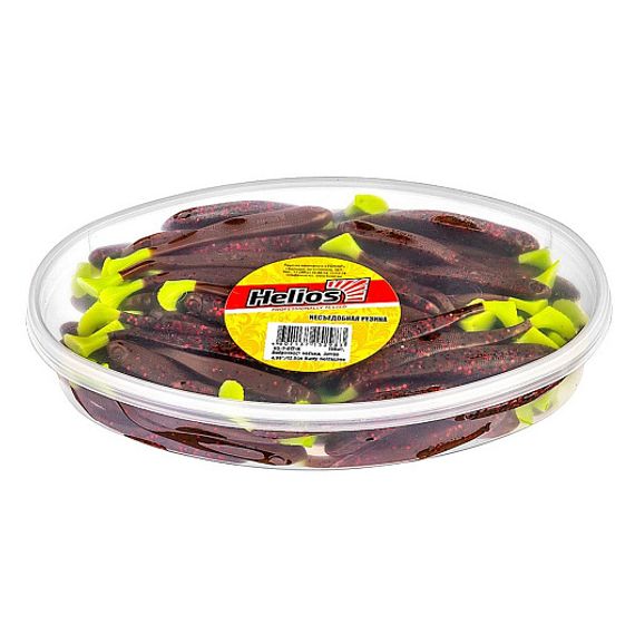 Виброхвост несъедоб. Jumbo 4,95&#39;/12.5 см Rusty Gold &amp; Lime 100шт. (HS-7-017-N) Helios