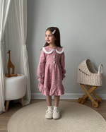 Платье из фланели с длинным рукавом «Сердечки», цвет розовый