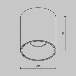 Накладной светильник Maytoni Alfa LED C064CL-12W4K-RD-B