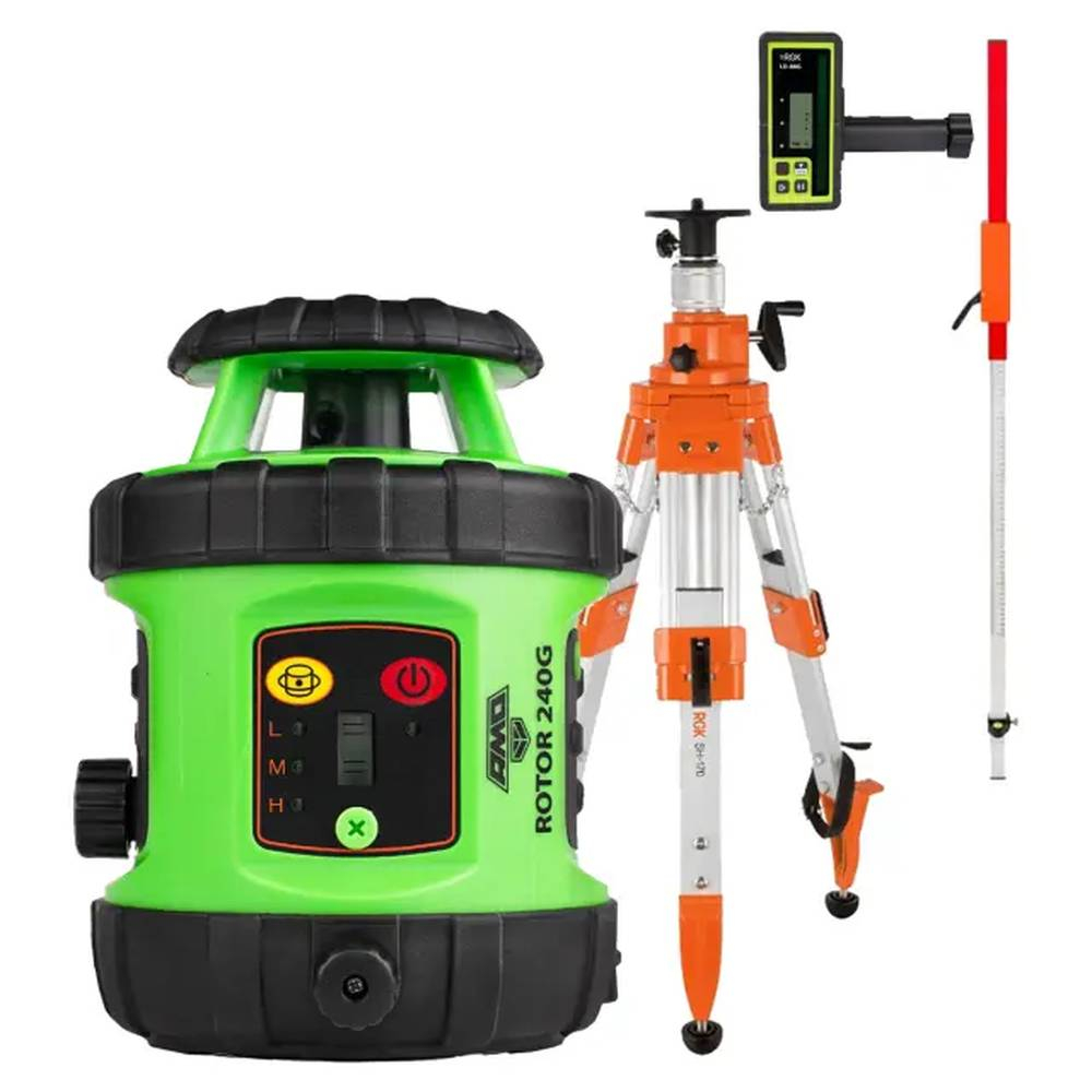 Комплект: ротационный нивелир AMO ROTOR 240G + штатив рейка приемник 133835