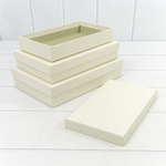 Коробка 28х18х6 см Набор 3 шт (Бежевый)