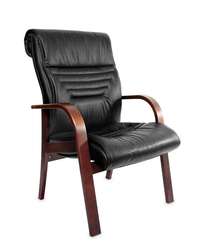 Кресло для посетителей Basel D черная кожа