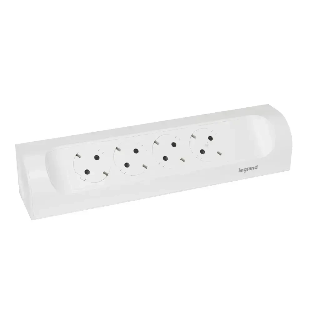 Legrand Удлинитель угловой с заземлением 4 розетки без кабеля, цвет: белый, 694503