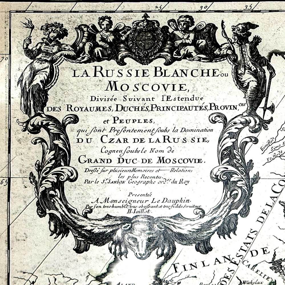 Карта. Белая Россия или Московия. La Russie Blanche ou Moscovie. 1685