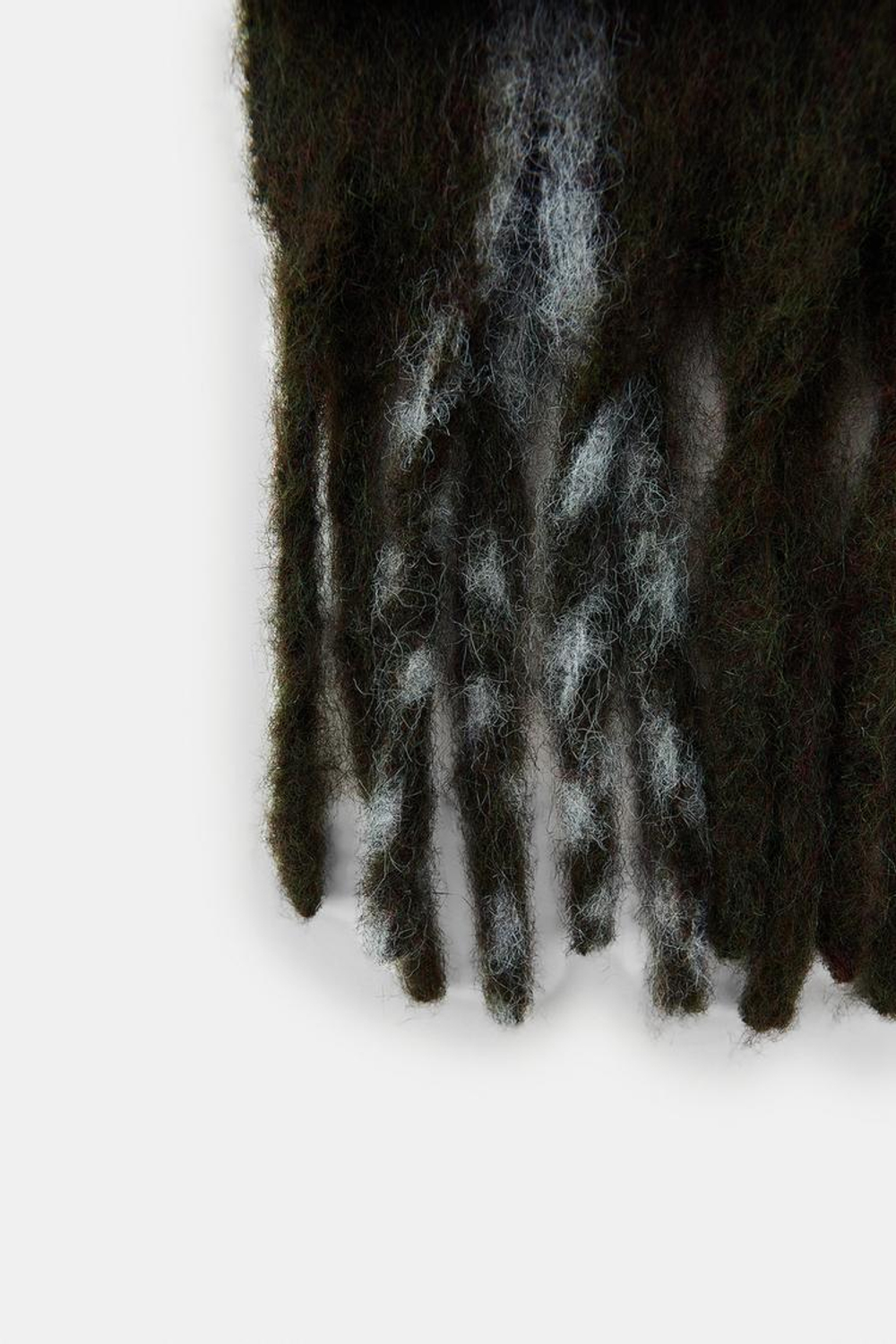 ZARA ШАРФ В КЛЕТКУ С БАХРОМОЙ, ЗЕЛЕНЫЙ