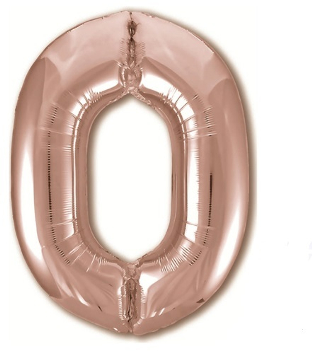 Фольгированная цифра, цвет Розовое Золото 102 см