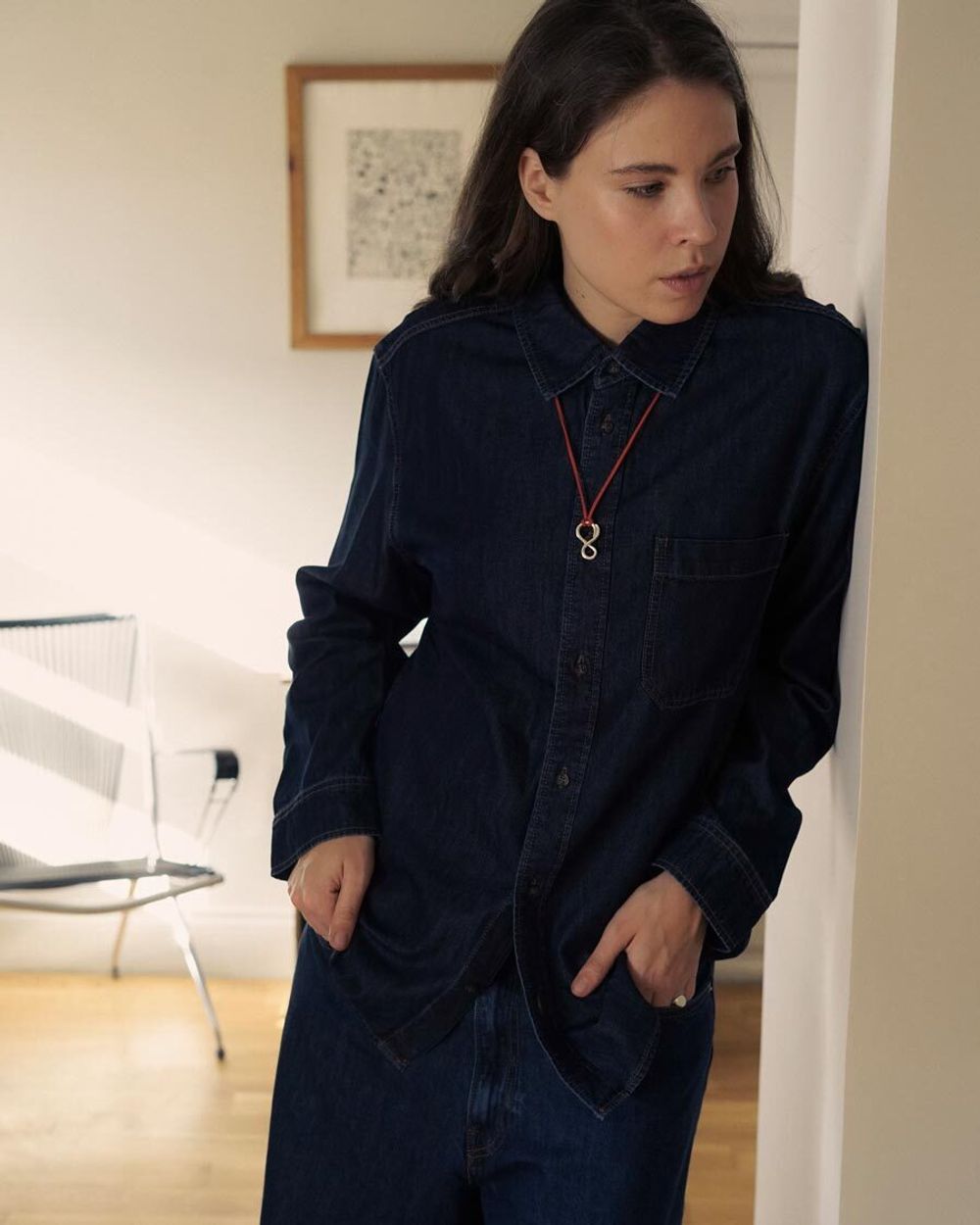 Колье Восьмерка на шнурке