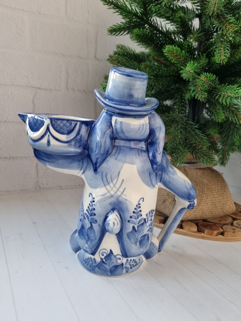 Кролик из Алисы фигурка гжель