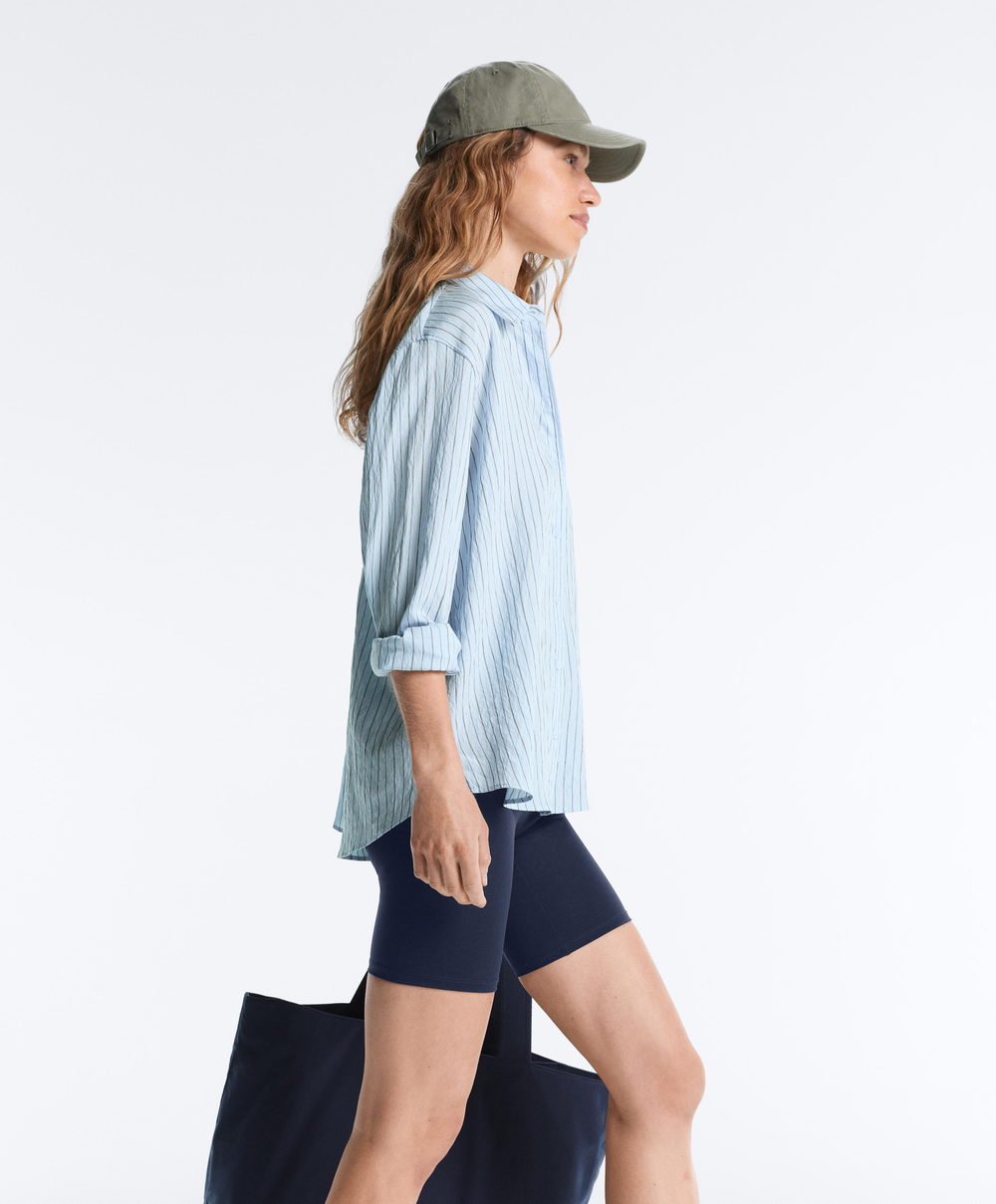 OYSHO Легинсы-велосипедки Comfortlux с высокой посадкой длиной 20 см, синий