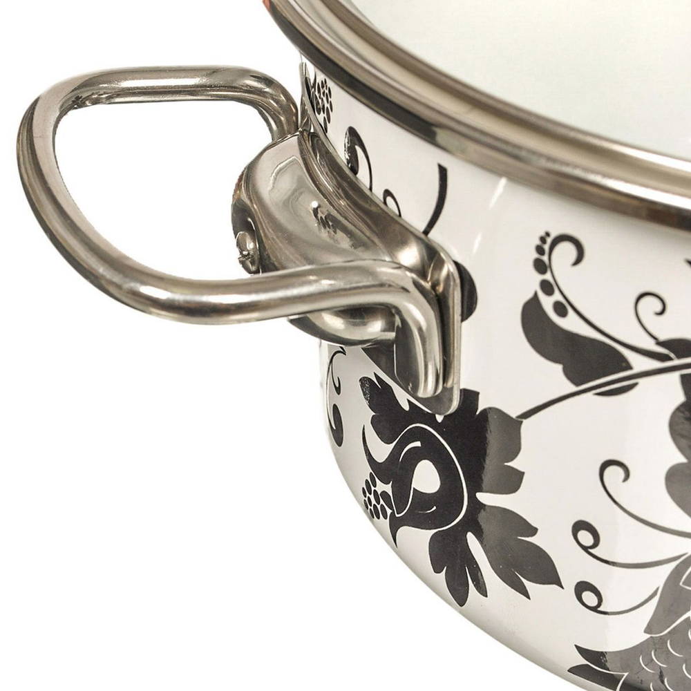 Кастрюля сталь, эмал, 4 л, с крыш, Vitross, Tango, 1SD205S/1SB225S, индукц