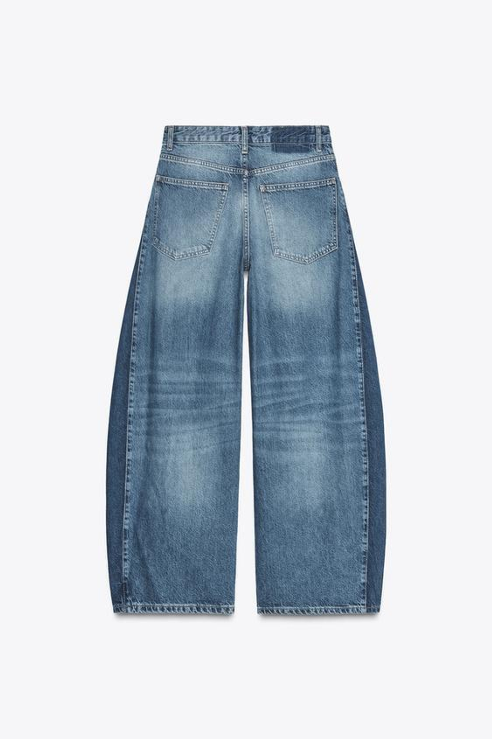 ZARA ДЖИНСЫ BALLOON OVERSIZE TRF С ВЫСОКОЙ ПОСАДКОЙ, МОРСКОЙ СИНИЙ