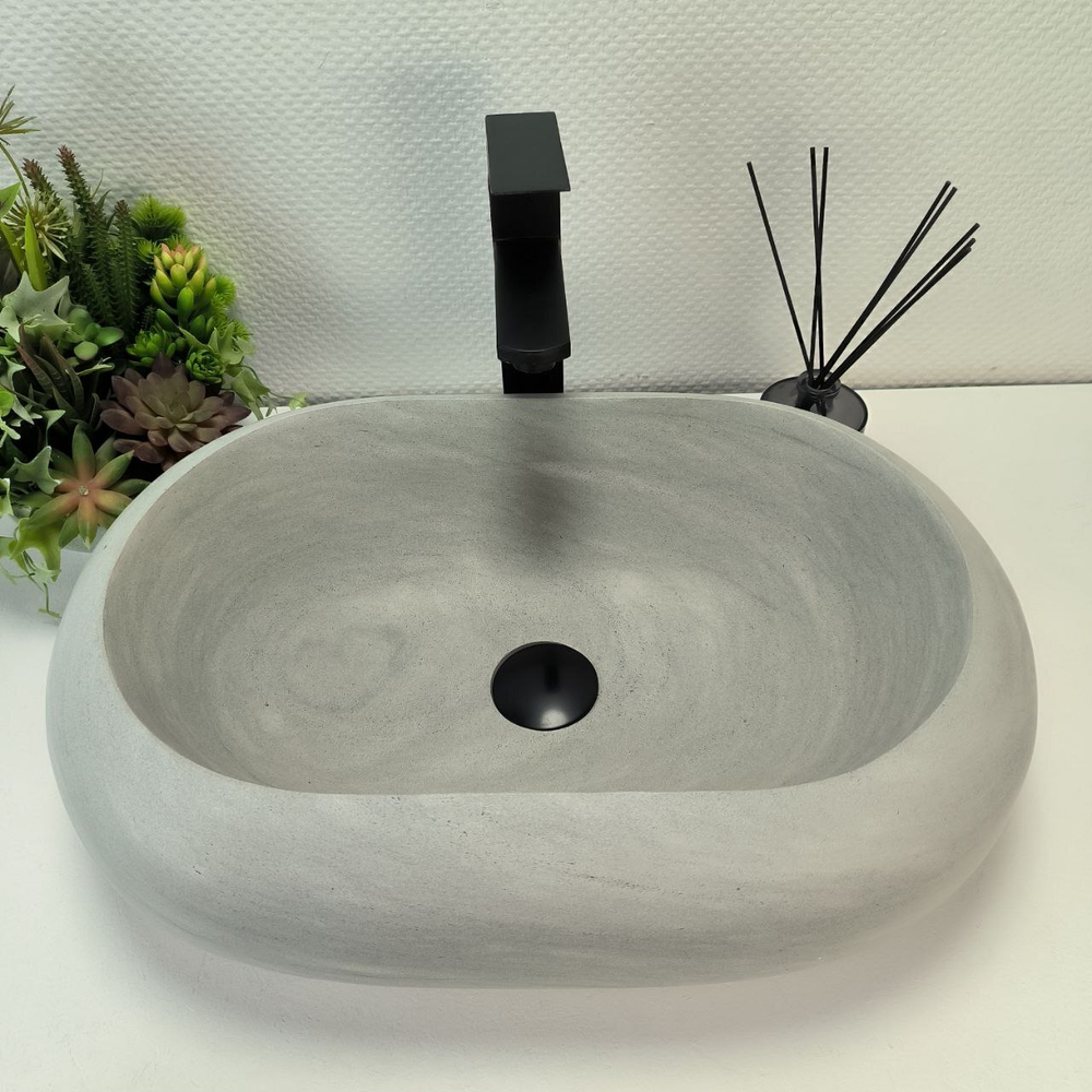 Раковина из андезита Oval Donut Blue Kecil EA-63169 55*38*15