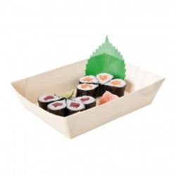 Фуршетная посуда: контейнер 18*13*4(h) см, деревянный шпон, 50 шт