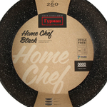 Сковорода алюминий, 26 см, антиприг, Гурман, HomeChef, Black, индукц